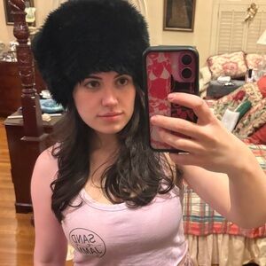 Black Faux Fur Hat